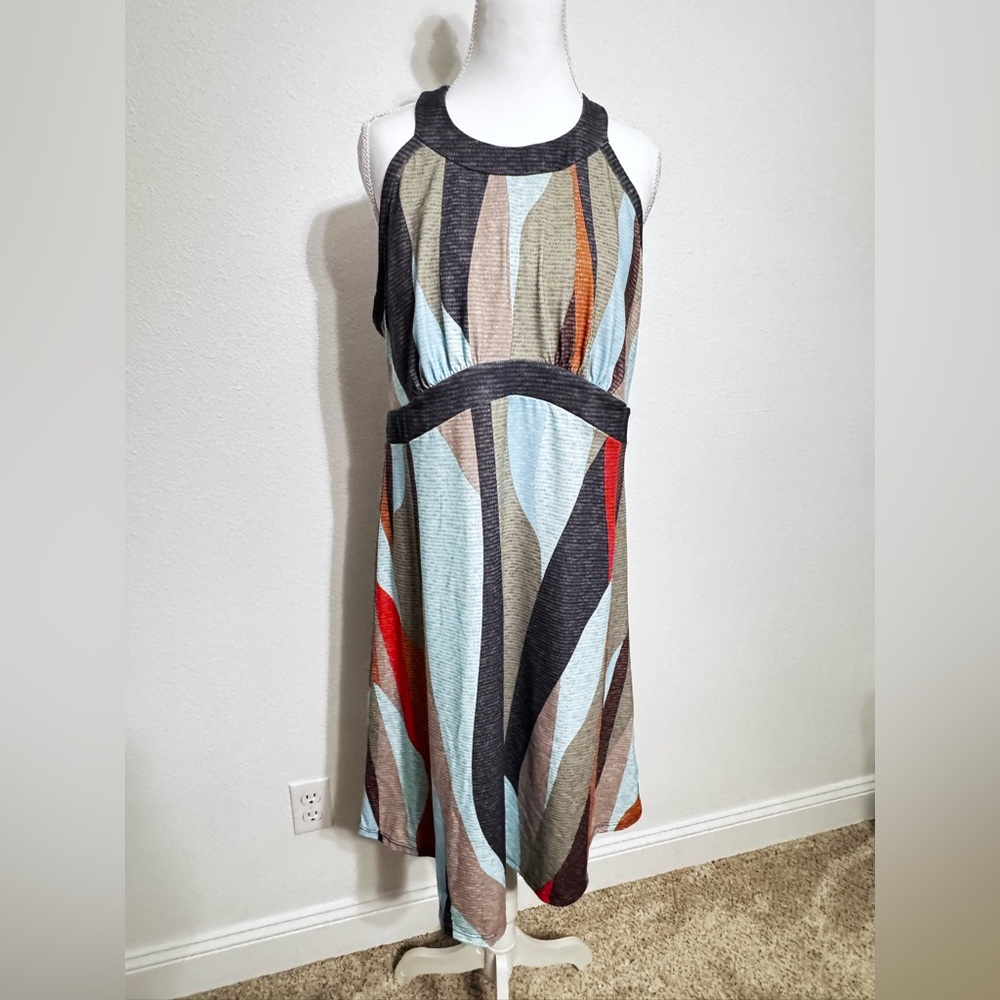 Prana Multicolor Geometric Midi Dress